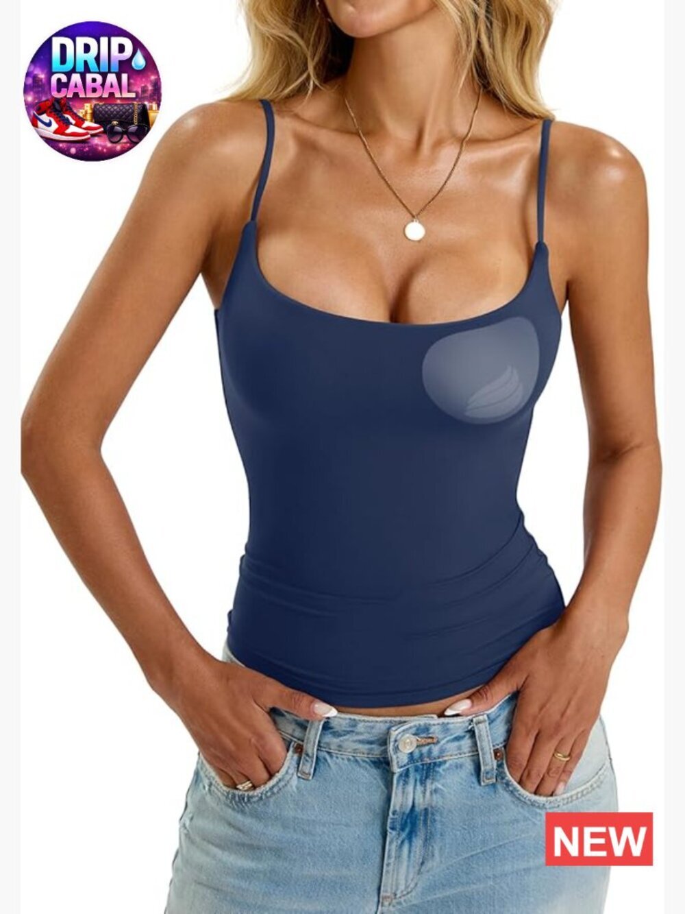 Padded Cami Tank Tops Double Lined Spaghetti Strap Built in Bra Slim Fitted